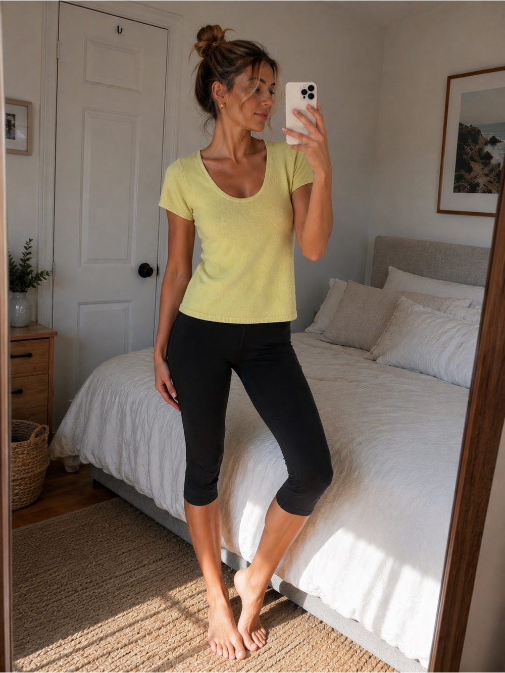 Vintage Gráinne & Co Pale Green Yellow Cashmere Crewneck Sweater